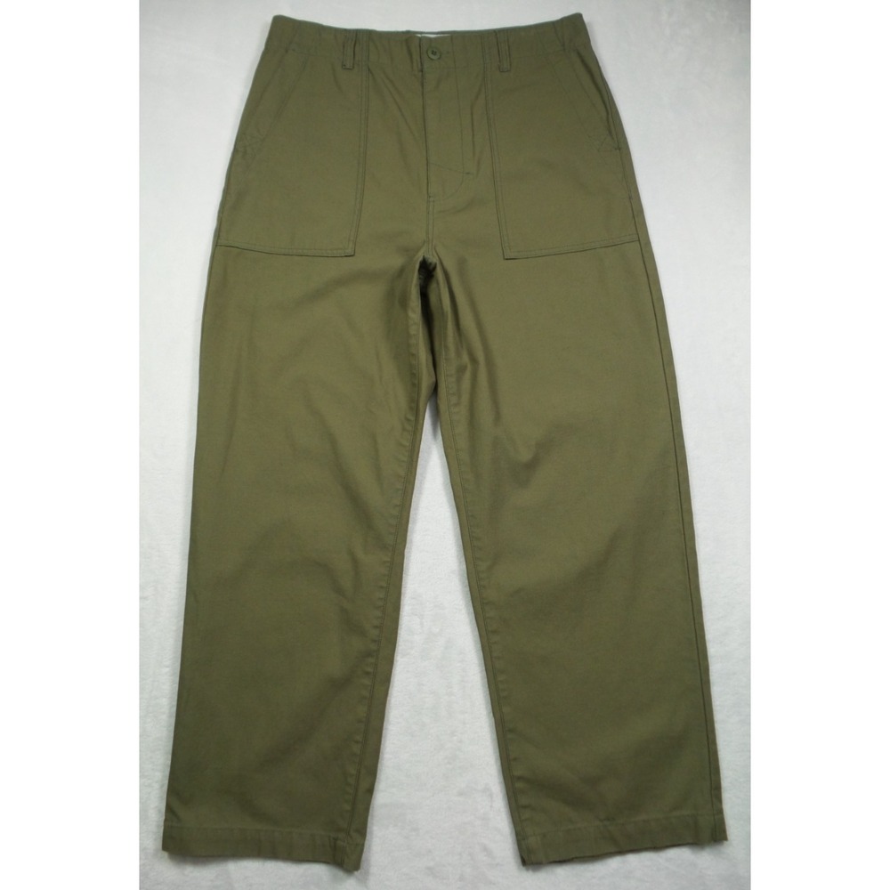 Rhythm Pants Mens Size 32 Green Field Trouser Relaxed Fit Straight Leg NWT